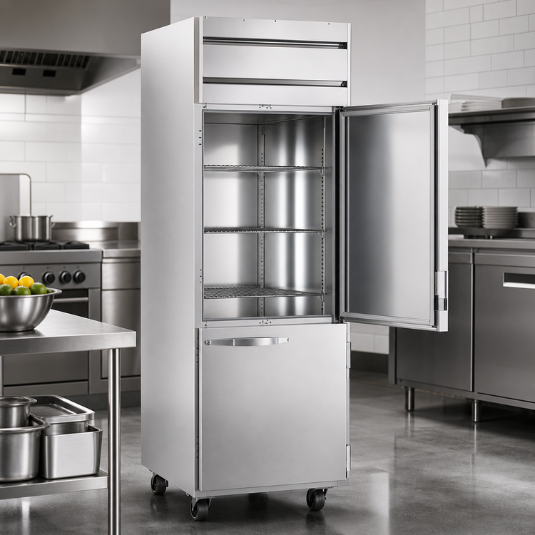 Product image #3 for Beverage-Air Horizon Series One-Section Half-Solid Door Top Mount Reach-In Refrigerator, 21.17 Cu. Ft.