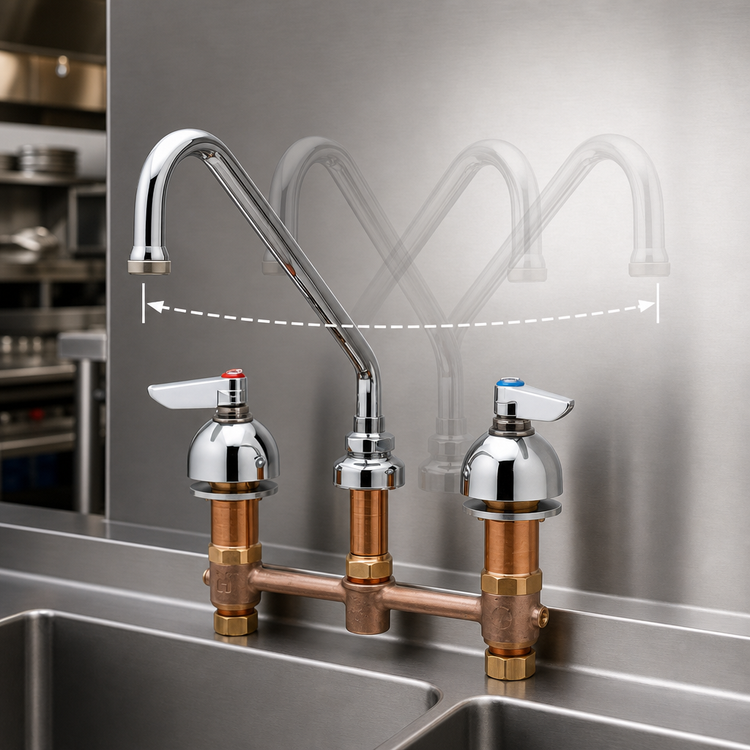 Product image #3 for Advance Tabco K-133 9-Inch Swing Spout Deck-Mount Lead-Free Faucet