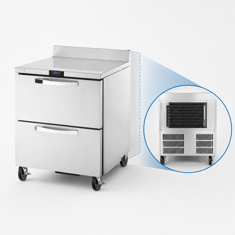 Product image #3 for True SPEC Series 27-Inch Wide 2-Drawer Worktop Refrigerator, Rear-Mounted Self-Contained Refrigeration
