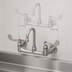 Thumbnail image #3 for T&S Brass 8-Inch Wall Mount Double Pantry Mixing Faucet with 3-5/8-Inch Swivel Gooseneck and 1.5 GPM Aerator