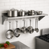 Thumbnail image #3 for BK Resources 60-Inch Economy Wall-Mounted Stainless Steel Pot Rack Shelf, 12-Inch Deep