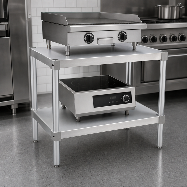 Product image #3 for New Age Modular Aluminum Equipment Stand with 2 Adjustable Solid Shelves, 36W x 15D x 36H