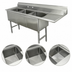 Thumbnail image #3 for Advance Tabco 3-Compartment Fabricated Sink with Right Drainboard, 18 x 18 x 14-Inch Deep Bowls
