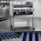 Thumbnail image #3 for Imperial (Middleby) IABA-72 72-Inch Gas Countertop Smoke Broiler with 13 Burners, Cast Iron Radiants & Integrated Smoke System