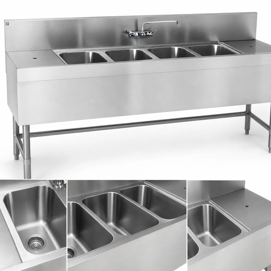 Four Deep Sink Compartments