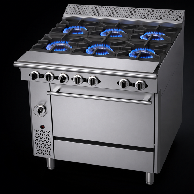 Product image #3 for Garland Cuisine Series 36-Inch Heavy Duty Natural Gas Step-Up Range with 6 Open Burners and Standard Oven