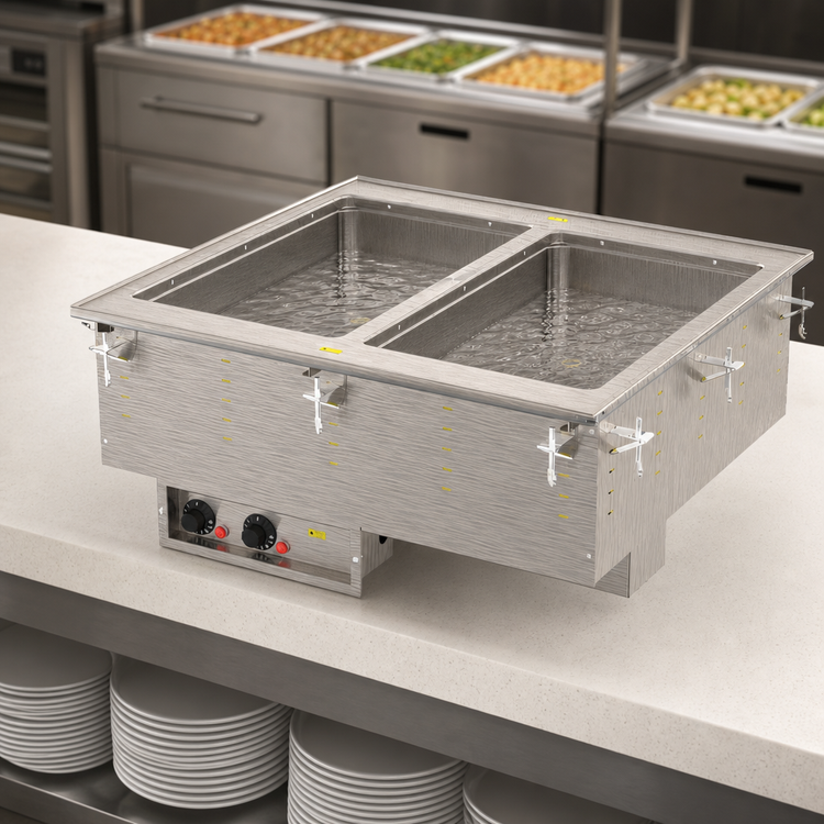 Product image #3 for Vollrath Two-Well Drop-In Hot Food Well with Auto-Fill, Thermostatic Controls, 120V, for 12 x 20 Full-Size Pans