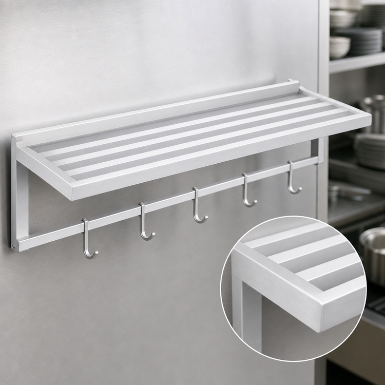 Product image #3 for 60 Inch W x 12 Inch D Tubular Aluminum Wall Shelf