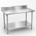 Thumbnail image #3 for Commercial Stainless Steel Work Table with 5-Inch Backsplash and Galvanized Undershelf, 120 x 24 Inches
