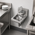 Thumbnail image #3 for Space Saver Wall-Mounted Stainless Steel Hand Sink with Gooseneck Faucet, 11 x 13 Inches