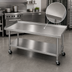 Thumbnail image #3 for Advance Tabco Mobile 14 Gauge 304 Stainless Steel Equipment Stand with Adjustable Undershelf and Casters, 60 Inch W x 30 Inch D