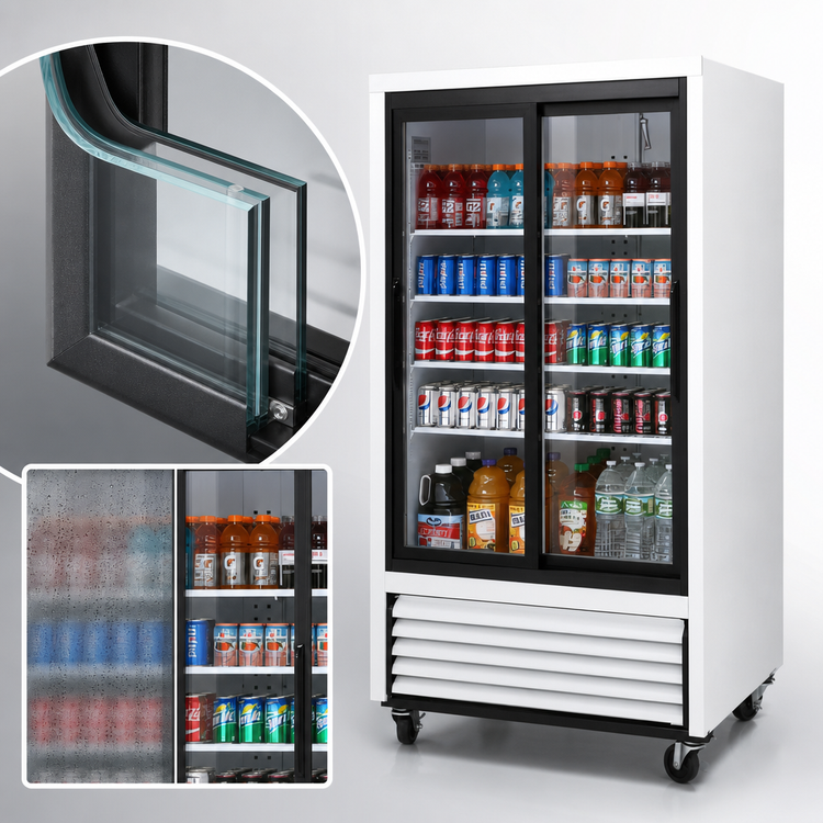 Product image #3 for Turbo Air TGM-35R-N 2-Section Glass Door Refrigerated Merchandiser, 29.27 Cu. Ft., Sliding Doors