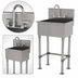 Thumbnail image #3 for Advance Tabco One-Station Floor-Mounted Stainless Steel Service Sink with Splash-Mount Faucet, 18 x 17-1/2 Inch