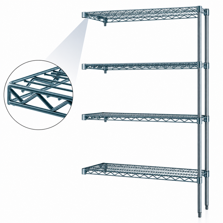 Product image #3 for EagleGard 4-Tier Add-On Wire Shelving Unit, 72 x 24 x 63 Inches, Blue-Green Hybrid Epoxy