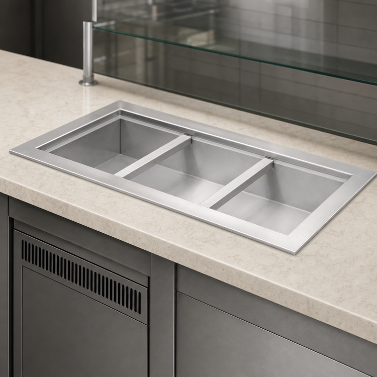 Product image #3 for Wells RCP-500 Drop-In Self-Contained Refrigerated Cold Food Well, 5-Pan Capacity