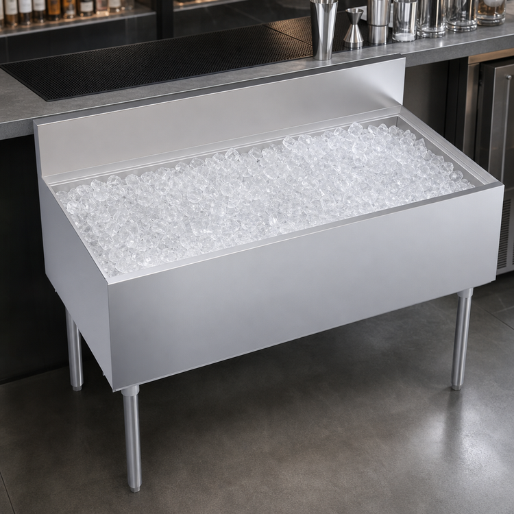 Product image #3 for Krowne Royal Series 48-Inch x 24-Inch Stainless Steel Underbar Ice Bin/Cocktail Unit, 184 lb. Capacity