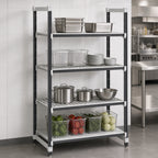 Thumbnail image #3 for Cambro Camshelving® Elements EXU184272VS4480 4-Tier Stationary Polymer Shelving Unit, Vented & Solid, 18 x 42 x 72 in., Gray