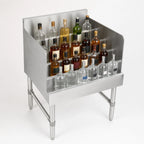 Thumbnail image #3 for John Boos UBLD-2118-X Freestanding 4-Step Stainless Steel Underbar Liquor Bottle Display Unit, 18"W x 21"D x 32-1/2"H