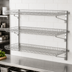 Thumbnail image #3 for Quad-Truss 3-Tier Piggyback Wall-Mounted Wire Shelf Kit, 36W x 18D, Chrome
