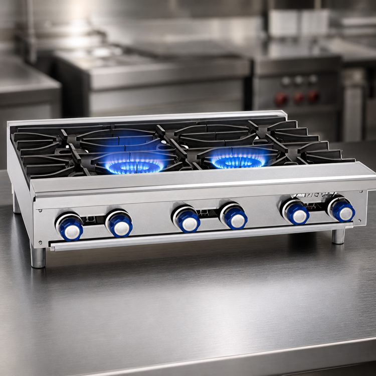 Product image #3 for Imperial IHPA-2-12 12-Inch Gas Countertop Hot Plate with 2 Open Burners