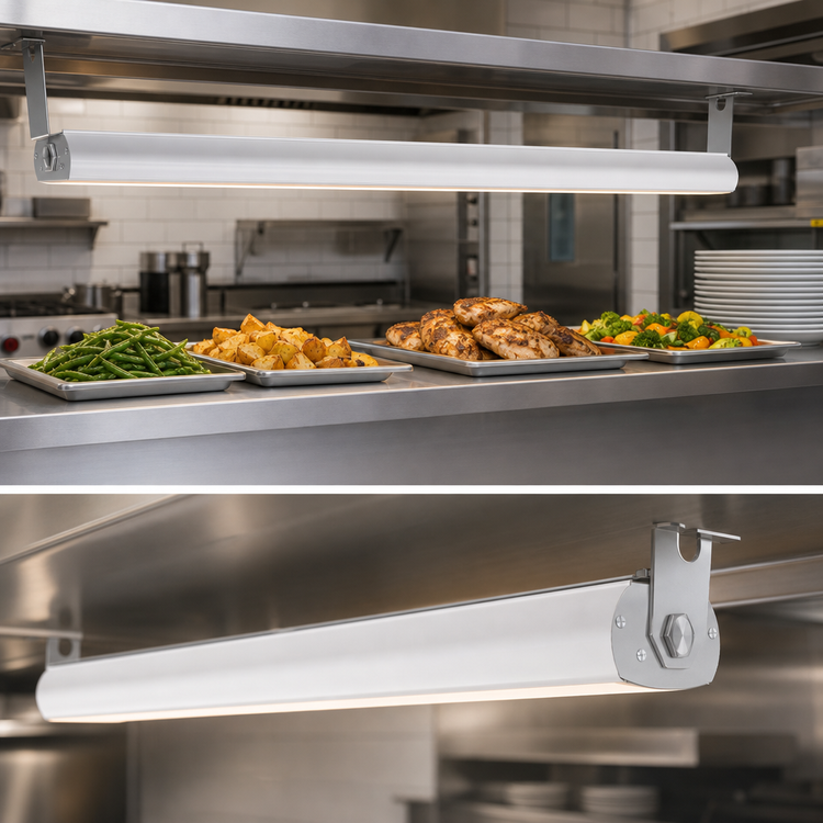 Product image #3 for Vollrath 72-Inch Unlighted Low Profile Strip Heat Lamp, White Hammer Powder Coat, 120V