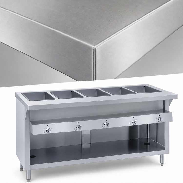 Product image #3 for Thurmaduke G-6-DLSS 6-Well Gas Hot Food Steamtable Unit with Stainless Steel Body