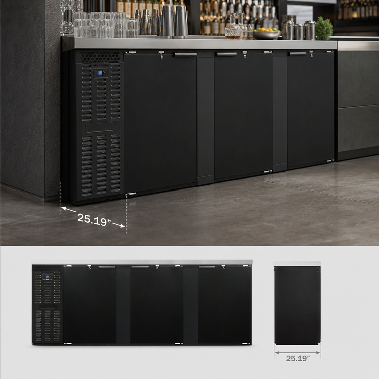 Product image #3 for Continental Refrigerator BB90SN Shallow Depth 90-Inch 3-Door Refrigerated Back Bar Cooler