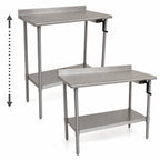 Thumbnail image #3 for Eagle Group AdjusTable T3048SEB-BS-HA Height-Adjustable Stainless Steel Work Table, 48 x 30 in, 4-in Backsplash, Undershelf