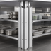 Thumbnail image #3 for Eagle Group Back-to-Back Stainless Steel Upright Assembly for Cantilevered Shelving, 60 Inch High, Floor-to-Ceiling Mount