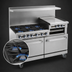 Thumbnail image #3 for Imperial Pro Series 60-Inch Gas Restaurant Range with 6 Open Burners, 24-Inch Griddle, and 2 Standard Ovens