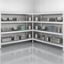 Thumbnail image #3 for Fermostock 4-Tier Corner Expansion Shelving Kit, 31W x 18D x 71H, Gray