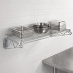 Thumbnail image #3 for Quantum WDWB2130C Wall-Mount Cantilever Wire Shelf, 30"W x 21"D, Chrome Plated