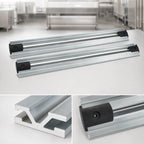 Thumbnail image #3 for Quantum QVTRK-2-144EST Single Unit Floor Track Assembly Kit with Two 12-Foot V-Groove Aluminum Tracks and End Stop Hardware