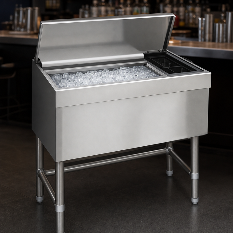 Product image #3 for Spec-Bar 42-Inch Underbar Combo Ice Bin/Bottle Unit, 84 lb Ice Capacity