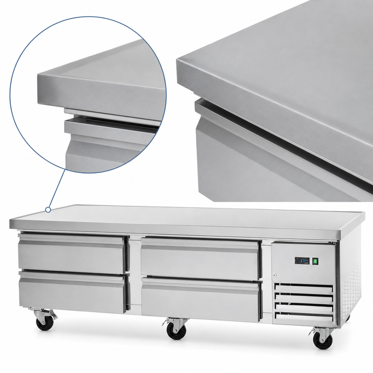 Product image #3 for Arctic Air 74-Inch Refrigerated Chef Base with 4 Drawers and Stainless Steel Top