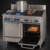 Thumbnail image #3 for Comstock-Castle 48-Inch Gas Range with 4 Open Burners, 24-Inch Char-Broiler, and 2 Space-Saver Ovens