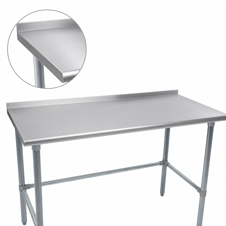 Product image #3 for John Boos Stallion 72-Inch x 24-Inch Stainless Steel Work Table with 1-1/2-Inch Rear Up-Turn and Galvanized Base