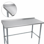 Thumbnail image #3 for John Boos Stallion ST4R1.5-2472GBK 72 x 24-Inch Stainless Steel Work Table, 14/300 Series Top, 1-1/2-Inch Rear Up-Turn, Galvanized Open Base