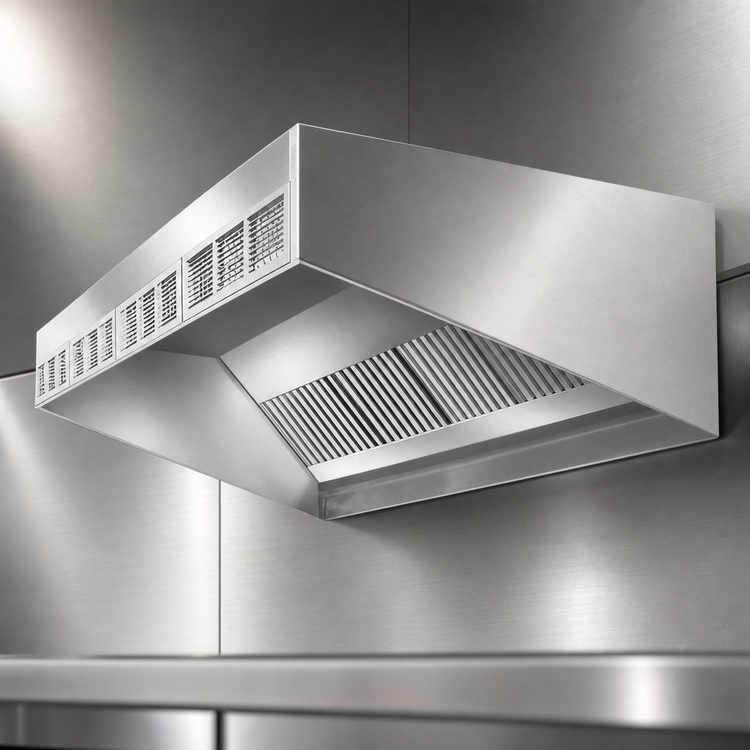 Product image #3 for SpecAir HESFA96-108 108 Inch Wall Type Front Discharge Make-Up Air Exhaust Hood
