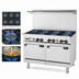 Thumbnail image #3 for Turbo Air Bake Tech Innovation Radiance 48-Inch Commercial Gas Range with 6 Open Burners, 12-Inch Griddle and 2 Standard Ovens