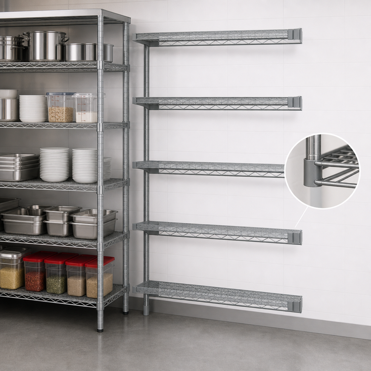 Product image #3 for Eagle Group Valu-Master 5-Tier Add-On Wire Shelving Unit, 30 x 18 x 86 Inches, Pewter Gray Epoxy Finish