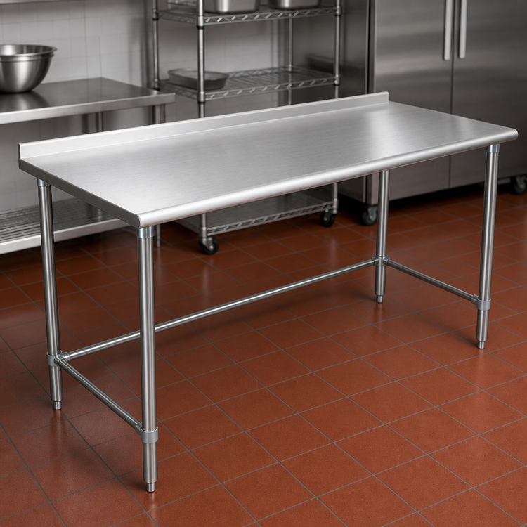 Product image #3 for Eagle Group BlendPort Deluxe Series Stainless Steel Work Table, 48 x 30 Inches, Open Base, 1-1/2 Inch Rear Upturn