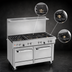 Thumbnail image #3 for Ultimate 48-Inch Gas Restaurant Range with 7 Open Burners, Convection Oven and Cabinet Base