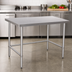 Thumbnail image #3 for Klinger's Trading Heavy Duty Stainless Steel Flat Top Work Table with Open Base, 72-Inch x 24-Inch x 36-Inch