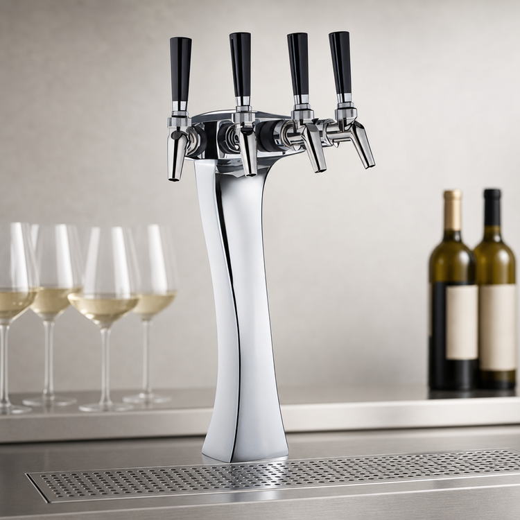 Product image #3 for Perlick Panther Style 4-Faucet Chrome Wine Dispensing Kit