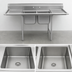 Thumbnail image #3 for Eagle Group 314 Series Two-Compartment Stainless Steel Sink with Left Drainboard and Backsplash, 56-5/8 x 27-1/2 Inches