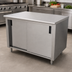 Thumbnail image #3 for Advance Tabco 48-Inch x 30-Inch Enclosed Work Table with Cabinet Base, Mid-Shelf, and Sliding Doors