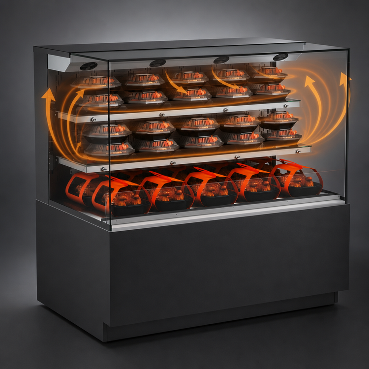 Product image #3 for Reveal Heated Self-Service Countertop Hot Food Display Case, 47-3/4 Inch Wide, Convection Heat