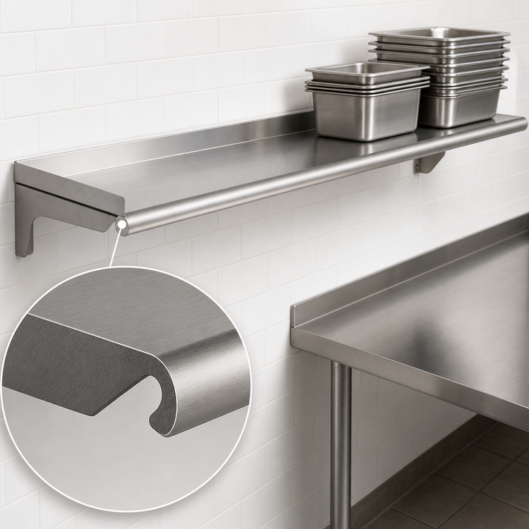 Product image #3 for Eagle Group 108-Inch x 10-Inch Wall-Mounted Shelf, 14 Gauge Type 304 Stainless Steel