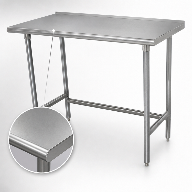 Product image #3 for Advance Tabco TSFG-2412 Extra-Wide Stainless Steel Work Table with 1-1/2-Inch Rear Up-Turn